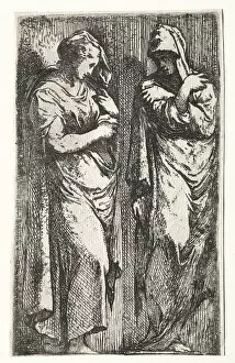 Francesco Primaticcio Collection: Two Roman Women. Creator: Francesco Primaticcio (Italian, 1504-1570)