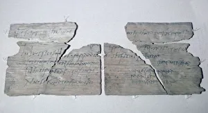 Roman wood writing tablet from Vindolanda with a party invitation, late 1st or early 2nd century. Artist: Claudia Severa
