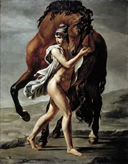 David L Prints: Roman Youth with Horse, 1824. Creator: Workshop of Jacques Louis David
