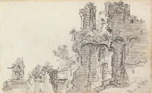 Josefsz Van Goyen Prints: A Romanesque Ruin, 1650-51. Creator: Jan van Goyen