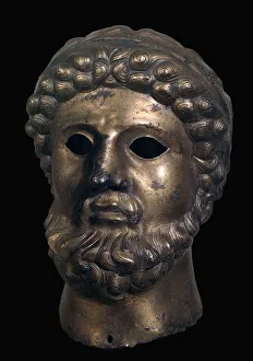Romano British Prints: Romano-British bronze head, 2nd century