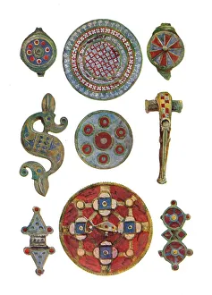 Romano-British Enamelled Ornaments (British Museum), 1st-2nd century, (1902)