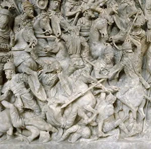Barbarian Prints: Romans in battle against the Barbarians, 2nd century