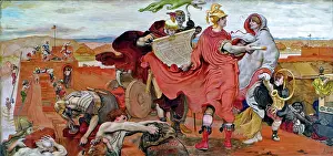 Plan Prints: The Romans building a Fort at Mancenion, A.D. 80, 1879 - 1890. Creator: Ford Madox Brown
