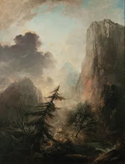 Martin Elias Prints: Romantic Landscape with Spruce, from 1768 until 1780. Creator: Elias Martin