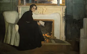 Reading Woman Prints: Romantic Novel. Artist: Rusinol, Santiago (1861-1931)