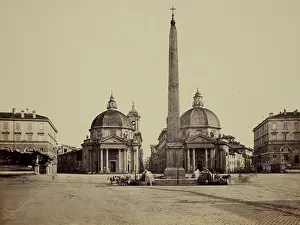 Giuseppe Prints: Rome, Piazza del Popolo, between 1850 and 1870. Creator: Robert MacPherson
