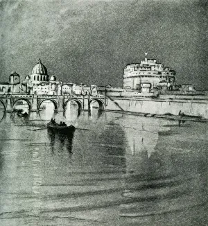 Donald Prints: Rome and the Tiber. A Pageant Set on Seven Hills, 1928. Creator: Donald Maxwell