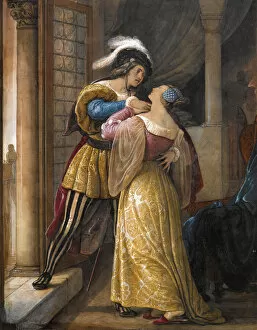Gouache On Paper Gallery: Romeo and Juliet, before 1881. Creator: Hayez, Francesco (1791-1882)