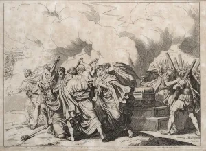 Romulus Prints: Romulus murdered by the senators, 1818. Creator: Pinelli, Bartolomeo (1781-1835)
