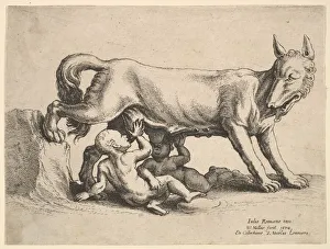 Giulio Gallery: Romulus and Remus, 1652. Creator: Wenceslaus Hollar