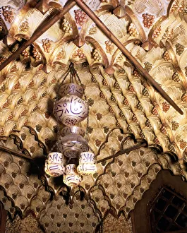 Antoni Gallery: Detail of the roof of the smoking lounge of Vicens House, decorated in Islamic style