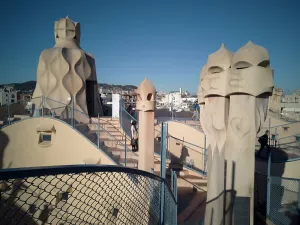 Modernista Prints: Rooftop of La Pedrera, Barcelona, Spain, 2020. Creator: Ethel Davies