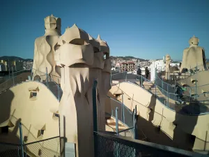 Modernista Prints: Rooftop of La Pedrera, Barcelona, Spain, 2020. Creator: Ethel Davies