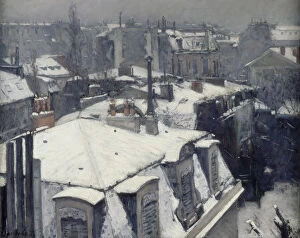 Centre Gallery: Rooftops in the Snow (Snow effect), 1878. Artist: Caillebotte, Gustave (1848-1894)