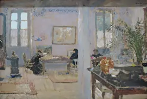 Doors Prints: In a Room, 1899. Creator: Edouard Vuillard