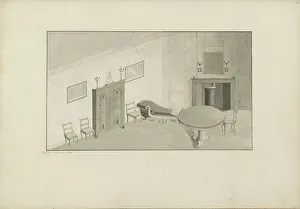 Chaise Longue Prints: Room in Amersfoort, 1840. Creator: Anon