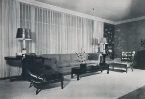 Constance Prints: A room arranged by Lord & Taylor of New York, 1942