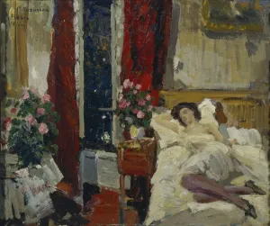 Korovin Prints: In the room. Artist: Korovin, Konstantin Alexeyevich (1861-1939)