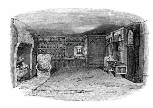 Birthplace Gallery: The room in which Burns was born, 1844. Creator: Unknown