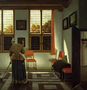 Atmosphere Prints: Room in a Dutch House, 1670. Creator: Pieter Janssens Elinga