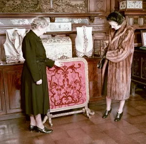 Shop Assistant Prints: In the show room, Royal School of Needlework, c1955. Creator: Arthur Charles Kirby Ware