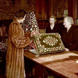 Shop Assistant Prints: In the show room, Royal School of Needlework, c1955. Creator: Arthur Charles Kirby Ware
