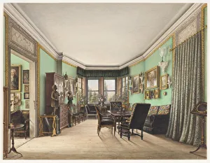 Silesia Prints: A Room in Schloss Buchwald, c. 1843. Artist: Klose, Friedrich Wilhelm (1804-1863)