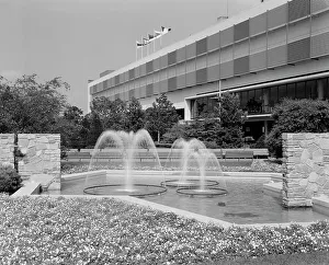 Water Fountain Prints: Roosevelt Raceway, Westbury, Long Island, 1958. Creator: Gottscho-Schleisner, Inc