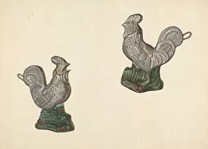 Saving Gallery: Rooster Coin Bank, c. 1938. Creator: William O. Fletcher