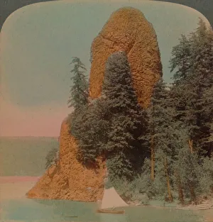 Elmer Underwood Prints: Rooster Rock, curious rock formation along the Columbia River