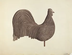 Michael Riccitelli Prints: Rooster Weather Vane, probably 1940. Creator: Michael Riccitelli