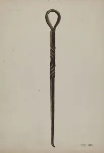 Cero Emile Prints: Rope Making Tool, c. 1938. Creator: Emile Cero