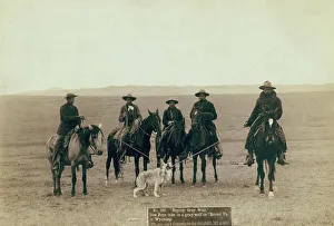 Settlers Prints: Roping gray wolf, Cowboys take in a gray wolf on Round up