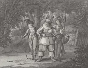 Rosalind, Celia & Touchstone (Shakespeare, As You Like It, Act 2, Scene 2), June 1, 1792. Creator: John Chapman