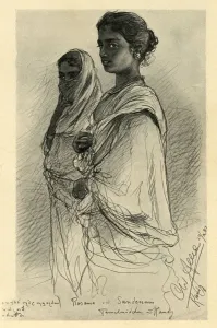 Tamil Prints: Rosama and Sandenam, Tamil girls, Kandy, Ceylon, 1898. Creator: Christian Wilhelm Allers