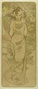 Mucha Prints: The Rose (From the Series Flowers), 1898. Creator: Mucha, Alfons Marie (1860-1939)
