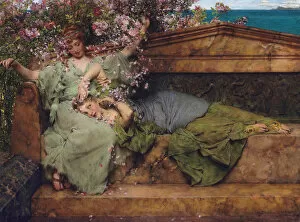 Pre Raphaelite Paintings Gallery: In a rose garden, 1890