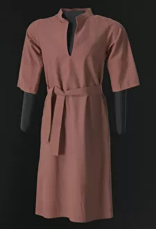 Dresses Gallery: Rose pink shirt dress and belt designed by Arthur McGee, mid 20th-late 20th century