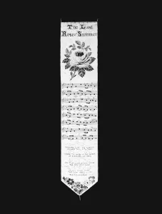 The Last Rose of Summer (Bookmark), Coventry, 1871. Creator: Thomas Stevens The Last Rose of Summer (Bookmark), Coventry, 1871. Creator: Thomas Stevens