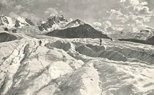 Swiss Alps Prints: Roseg Glacier near Pontresina, Engadine, Switzerland, 1895. Creator: Unknown