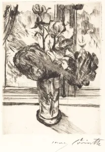 Glass Vase Prints: Rosen in einem Wasserglas (Roses in a Glass of Water), 1916. Creator: Lovis Corinth