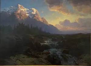 1856 Prints: The Rosenlaui Valley with the Wetterhorn, 1856. Creator: Alexandre Calame