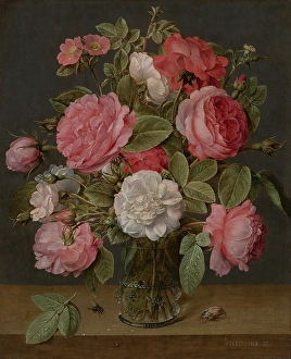Mauritshuis Prints: Roses in a Glass Vase. Creator: Jacob van Hulsdonck