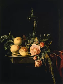 Glass Gallery: Roses and Peaches, 1659. Artist: Willem van Aelst