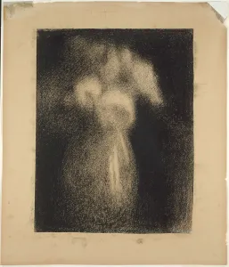 Georges Pierre Seurat Prints: Roses in a Vase, 1881 / 83. Creator: Georges-Pierre Seurat