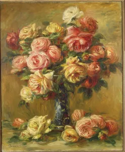 1913 Prints: Roses in a Vase, 1913. Creator: Pierre-Auguste Renoir
