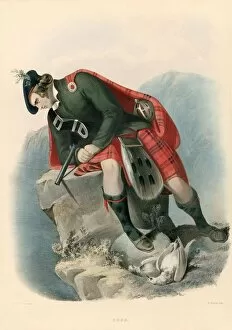 Basket Hilted Sword Gallery: Ross, from The Clans of the Scottish Highlands, pub. 1845 (colour lithograph)