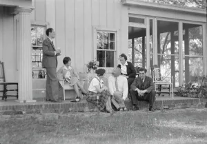 Portrait Photographs Prints: Rothbart, Albert, Mr. group, seated on a porch