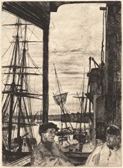 Etching And Drypoint In Black Prints: Rotherhithe, 1860. Creator: James Abbott McNeill Whistler